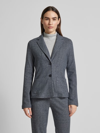 Marc O'Polo Shaped Fit Blazer mit Fischgrätmuster aus Baumwoll-Mix Hellgrau Melange 4