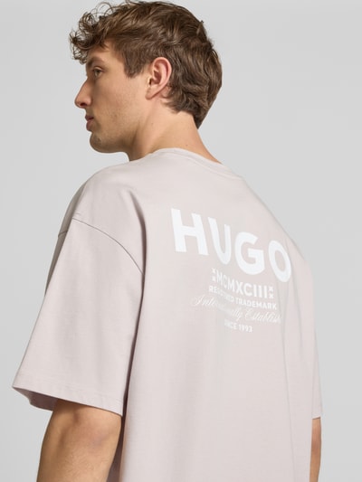 HUGO Blue Loose Fit T-Shirt aus reiner Baumwolle Modell 'Nalono' Rosa 3