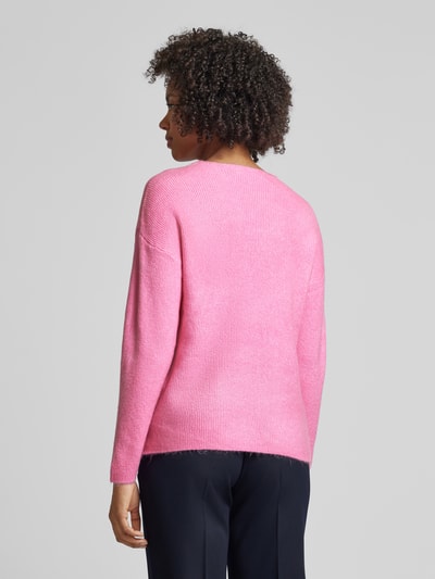 Vero Moda Regular fit gebreide pullover met V-hals, model 'CREWLEFILE' Felroze - 5