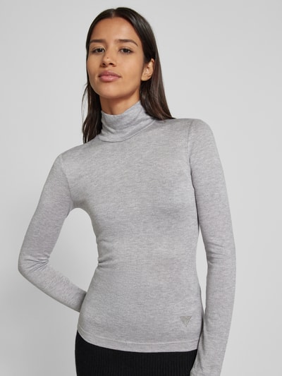 Guess Shirt met lange mouwen en turtleneck, model 'ANITA' Lichtgrijs gemêleerd - 3