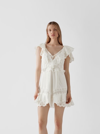 Iro Minikleid mit Spitzenbesatz Weiß 4