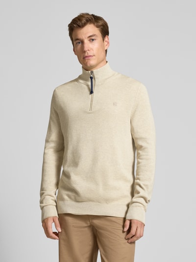 Lerros Gebreide pullover met schipperskraag Beige - 4