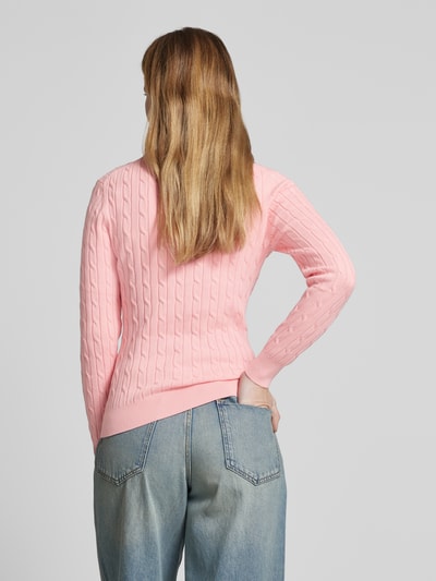 Gant Strickpullover mit Label-Stitching Pink 5