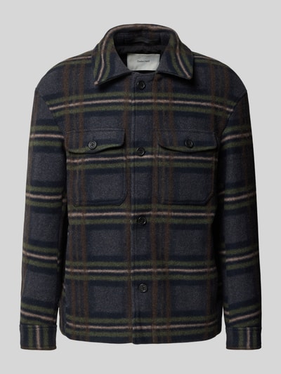 SELECTED HOMME Regular fit wollen jack met platte kraag, model 'MITCH' Marineblauw - 2