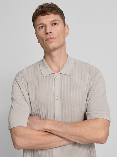 BOSS Orange Poloshirt aus Leinen-Baumwoll-Mix Modell 'AMICINO' Sand 3