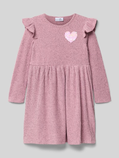 Happy Girls Sukienka midi z prążkowaną fakturą Brudnoróżowy 1