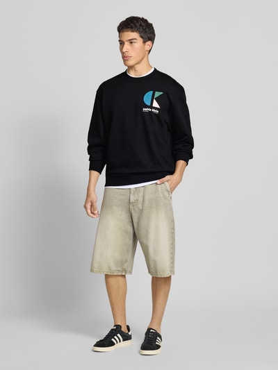 Calvin Klein Jeans Sweatshirt mit Label-Print Black 1