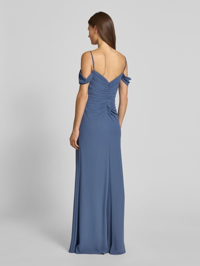 Mascara Avondjurk met pijpsplit Rookblauw - 5