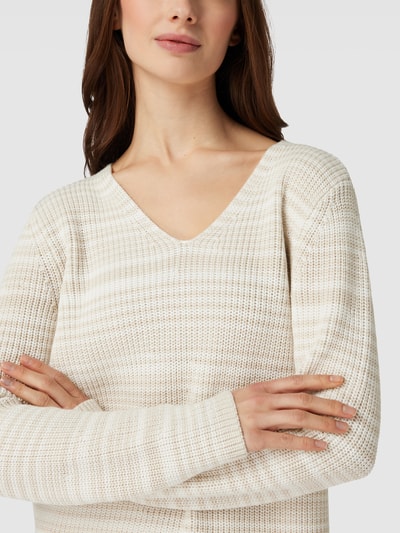 Christian Berg Woman Gebreide pullover met all-over motief Steengrijs - 3