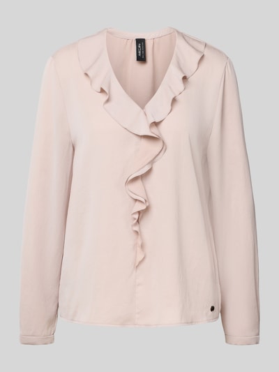 Marc Cain Regular fit blouse met V-hals en volants Kit - 2