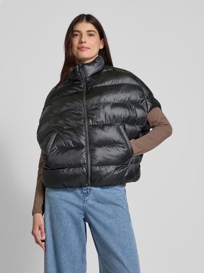 Stefanel Steppweste mit Stehkragen Modell 'PAD PONCHO' Black 4