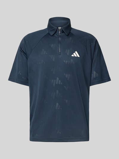 adidas Sportswear Koszulka polo o kroju regular fit z logo i zamkiem błyskawicznym Ciemnoniebieski 2