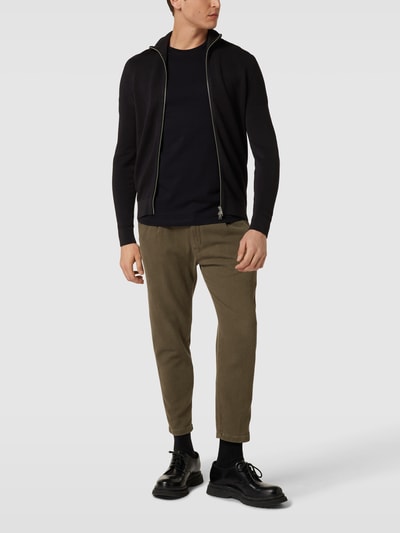 Marc O'Polo Strickjacke mit Reißverschluss Modell 'Zipped trainer jacket' Black 1
