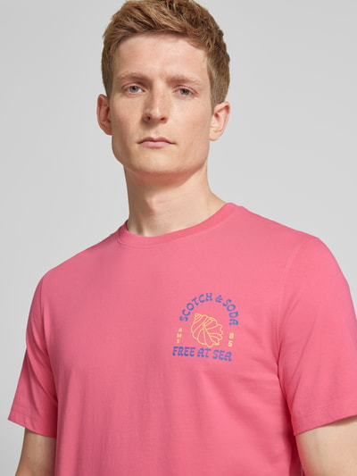 Scotch & Soda T-Shirt mit Label-Print Pink 3