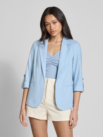 Only Loose fit blazer van een mix van viscose en linnen, model 'CARO' Lichtblauw - 4