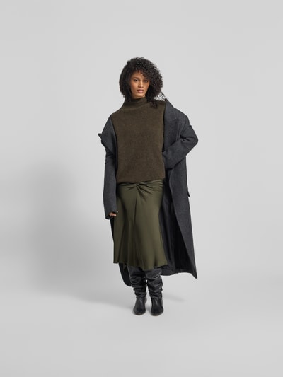 Victoria Beckham Wollmantel aus reiner Wolle Dunkelgrau 1