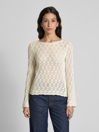 Selected Femme Strickpullover mit Rundhalsausschnitt Modell 'NIVA' Offwhite 4