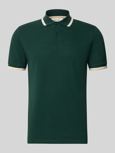Selected Homme Slim Fit Poloshirt aus Baumwoll-Mix Modell 'ATLAS' Dunkelgruen 1