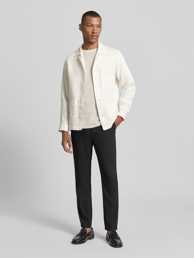 BOSS Relaxed Fit Hemdjacke aus reinem Leinen Modell 'H-CAI-K-3P-262' Weiss 1