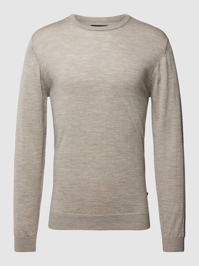 Matinique Gebreide pullover in gemêleerde look, model 'Margrate' Taupe gemêleerd - 2