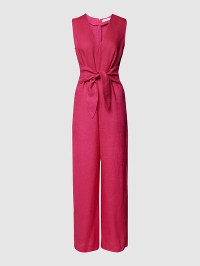 Mango Jumpsuit aus Leinen Fuchsia 2