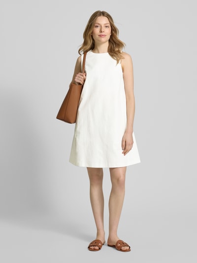 Weekend Max Mara Minikleid aus Baumwoll-Leinen-Mix Modell 'RACER' Weiss 1