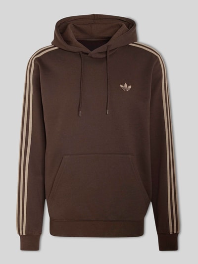 adidas Originals Bluza z kapturem o kroju relaxed fit z mieszanki bawełny Ciemnobrązowy 2