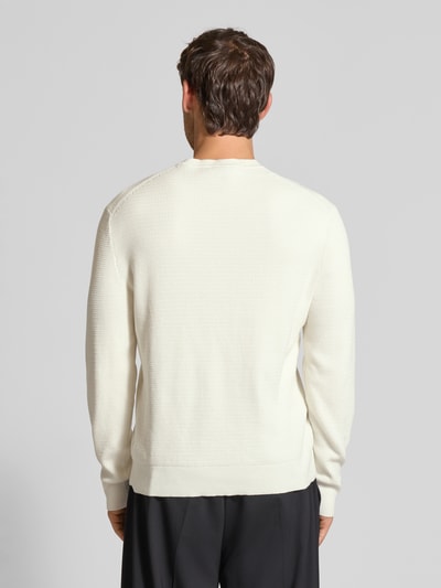 CK Calvin Klein Relaxed fit pullover in gebreide look, model 'Texture' Offwhite - 5
