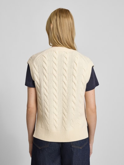Polo Ralph Lauren Strickpullunder mit Zopfmuster Ecru 5