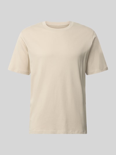 Produktfoto, T-Shirt mit Rundhalsausschnitt Modell 'ORGANIC' von JACK & JONES aus reiner Baumwolle, gerade Form, beige, glatte Textur, 68 cm Rückenlänge bei Größe M