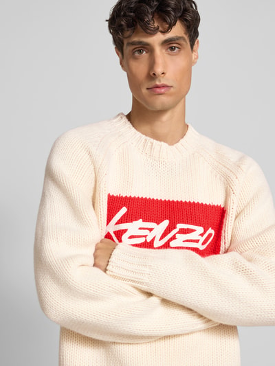 Kenzo Pullover mit Label-Stitching Offwhite 3