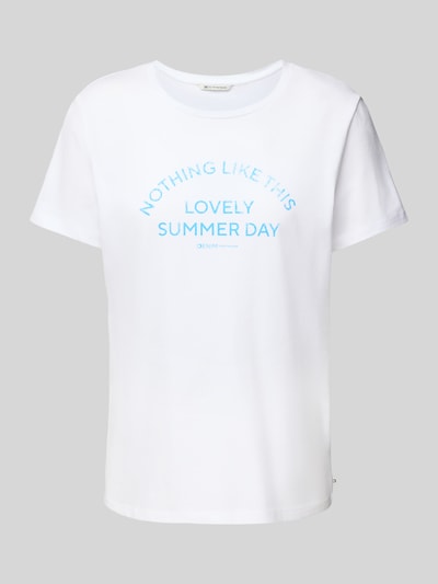 Tom Tailor Denim Regular Fit T-Shirt aus reiner Baumwolle Weiss 2