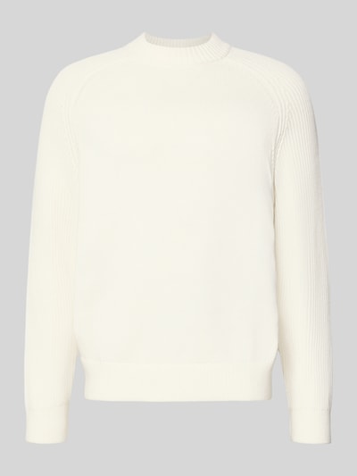 Selected Homme Sweter z dzianiny o kroju regular fit z czystej bawełny model ‘DERECK’ Złamany biały 2