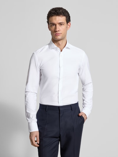 BOSS Slim Fit Freizeithemd aus reiner Baumwolle mit extra langem Arm Modell 'H-HANK-SP' Weiss 4