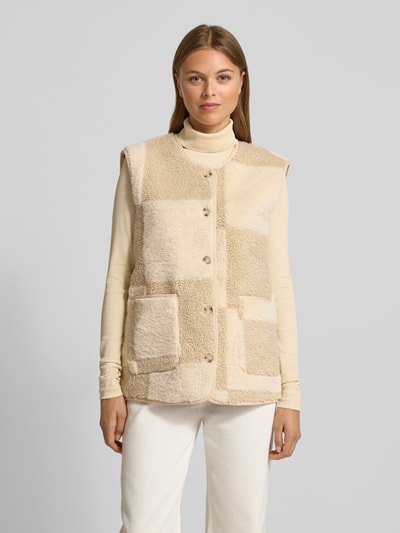 ICHI Regular fit gilet van teddybont, model 'Ihtonza' Offwhite - 4