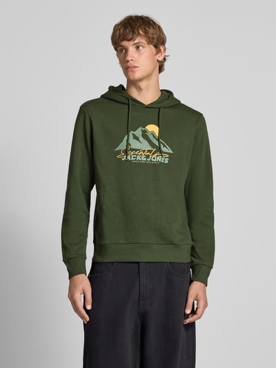 Jack & Jones Bluza z kapturem i nadrukiem z motywem model ‘SUN’ Ciemnozielony 4