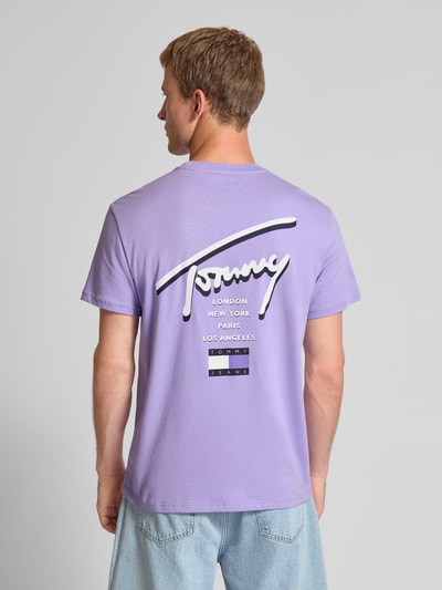 Tommy Jeans Regular Fit T-Shirt aus reiner Baumwolle Lila 5