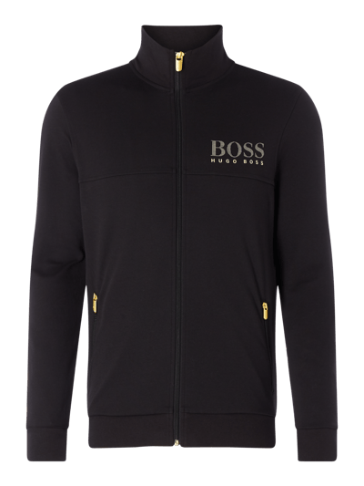 BOSS Sweatjack met logoprint, model 'Tracksuit Jacket' Zwart - 2