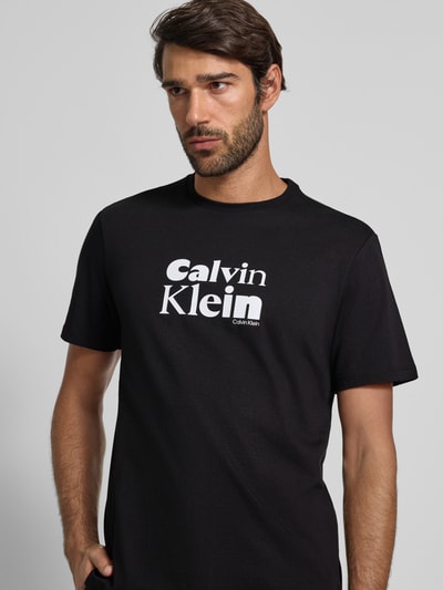 CK Calvin Klein T-shirt met labelprint Zwart - 3