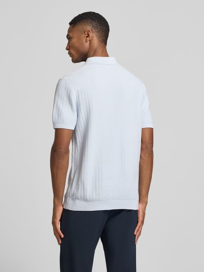 MCNEAL Poloshirt mit kurzem Reißverschluss und Polokragen Hellblau 5
