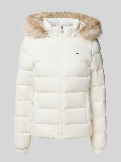 Tommy Jeans Shaped fit donsjack met logostitching  Offwhite - 2