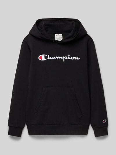 CHAMPION Hoodie mit Label-Stitching Black 1