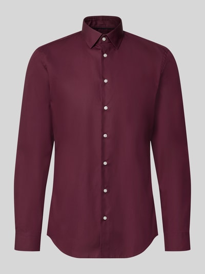Jake*s Slim Fit Business-Hemd mit Kentkragen Bordeaux 1