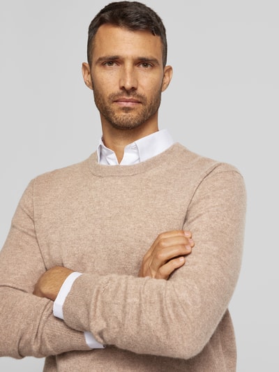 Gant Strickpullover aus Kaschmir mit Rundhalsausschnitt Khaki Melange 3