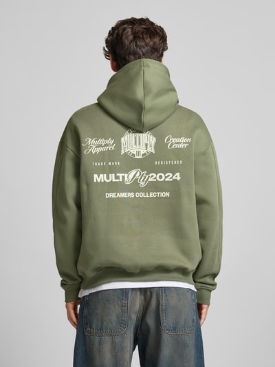 Multiply Apparel Oversized Hoodie mit Label-Print Oliv 5