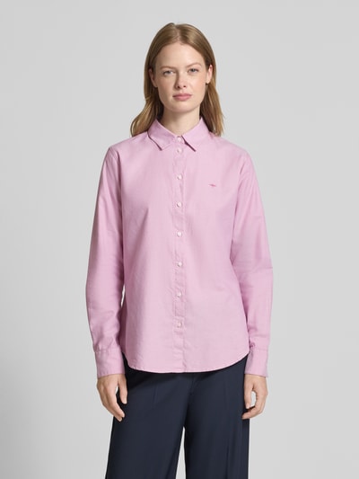 Fynch-Hatton Regular fit overhemdblouse met logostitching Rosé - 4