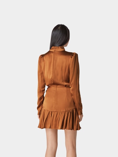 Iro Cocktailkleid mit Rüschen Camel 5