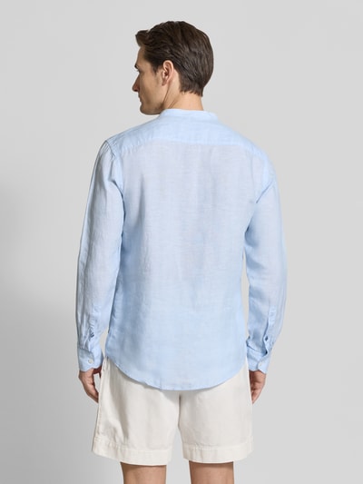 OLYMP Level 5 Slim Fit Leinenhemd aus reinen Leinen mit Stehkragen Hellblau 5