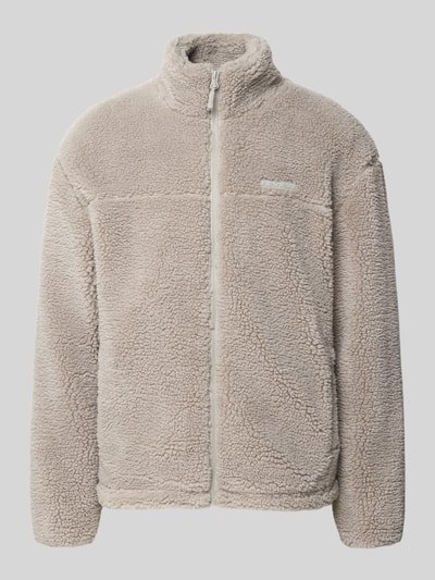 REVIEW Fleecejacke mit Label-Detail und Reißverschluss Hellgrau 1