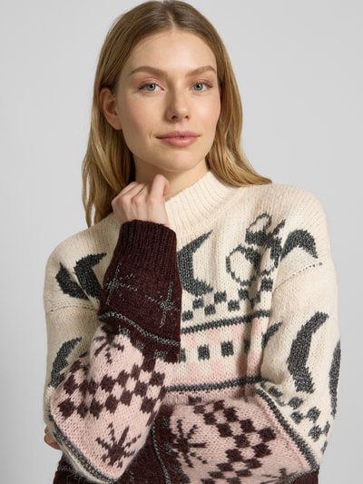 Scotch & Soda Strickpullover mit gerippten Abschlüssen Schoko 3